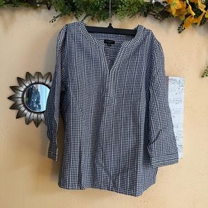 Talbots petite gingham print top